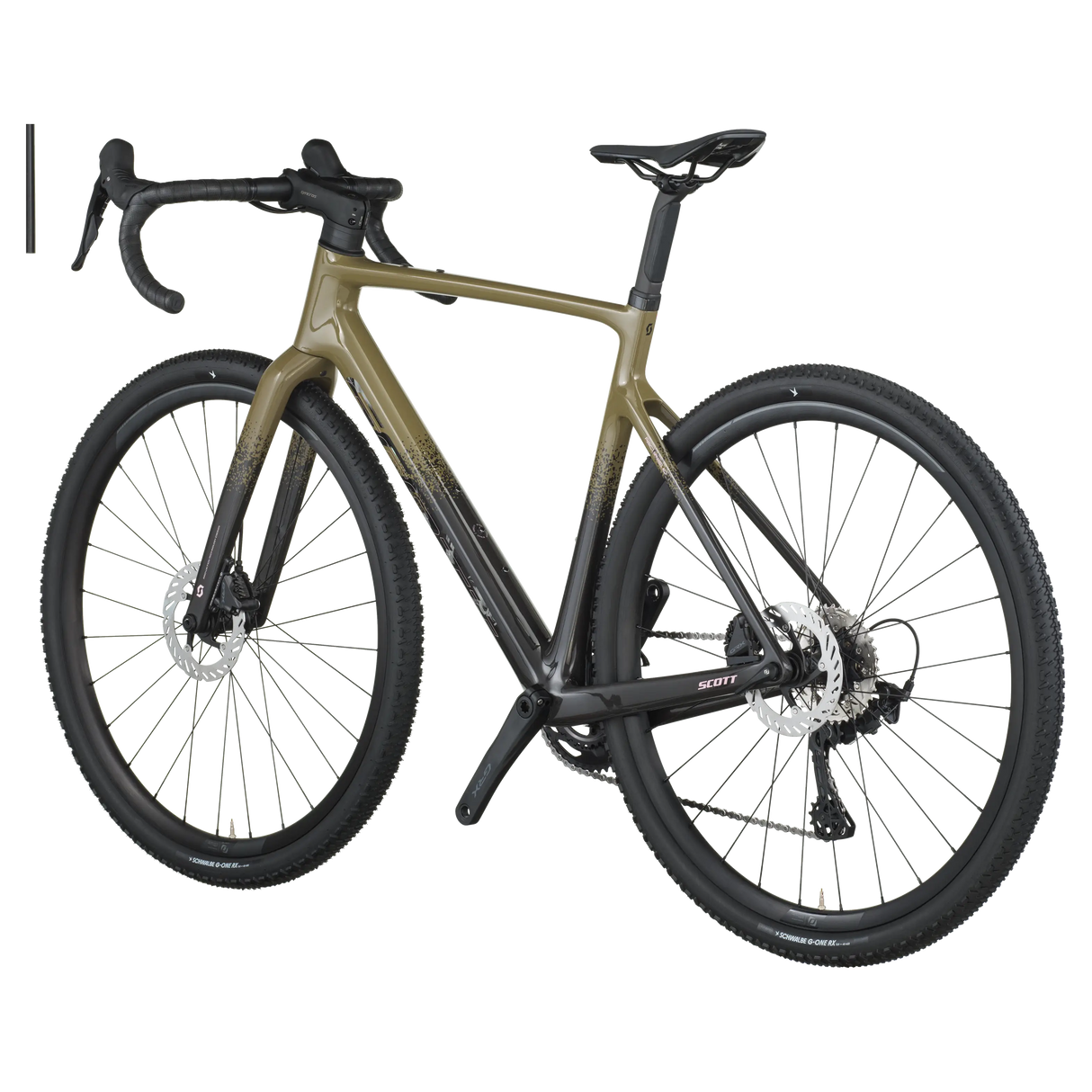 Green bicycle on a white background