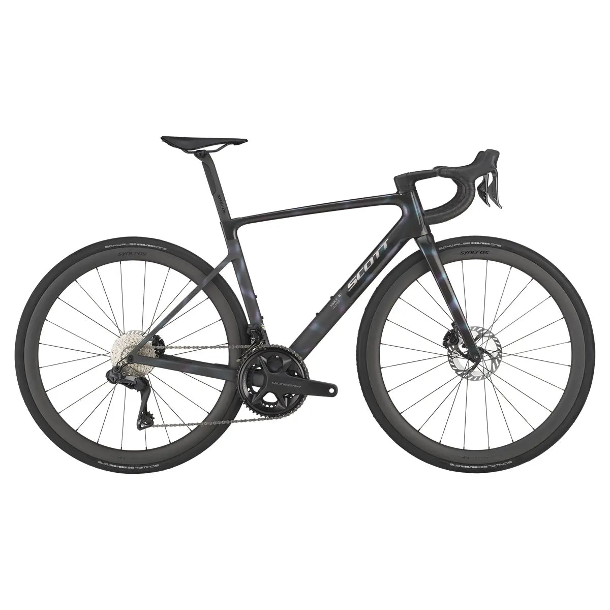 Scott Addict RC 10 Road Bike with carbon frame, Shimano Ultegra drivetrain, and disc brakes, ideal for high-performance cycling.
