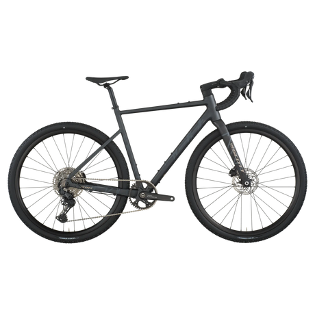 Black bicycle on a white background