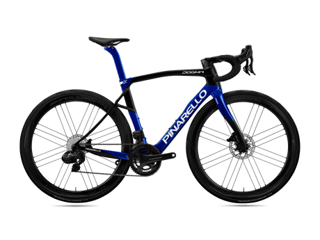 Blue and black Pinarello Dogma X Endurance Road Bike with high-performance geometry and disc brakes. Get yours at Billy Bilsland Cycles.