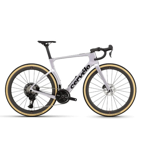 Cervélo Áspero-5 Shimano GRX Di2 gravel bike in Royal Mercury, drive-side profile with 1x GRX drivetrain and Reserve carbon wheels.