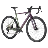 Scott Addict Gravel 40 gravel bike in a striking green-to-purple gradient, designed for endurance riding with a lightweight carbon frame.