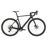 Scott Addict Gravel 40 black gravel bike with a sleek carbon frame, tubeless-ready wheels, and advanced geometry for superior off-road cycling.