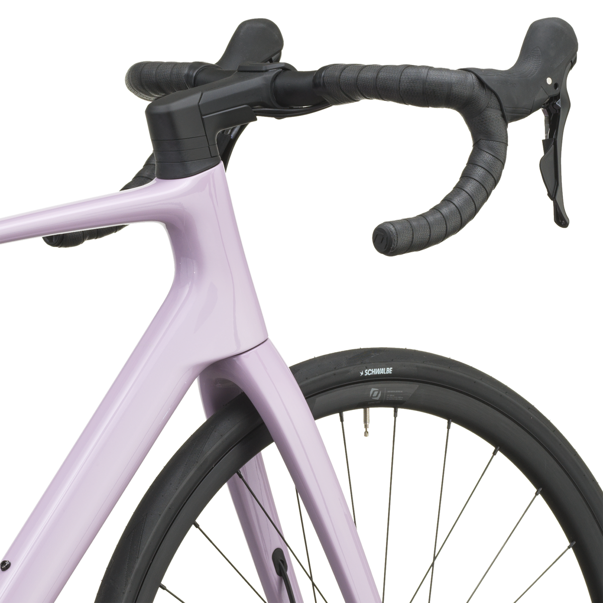 Mallow pink Scott Addict 50 road bike from a front three-quarter angle with the SCOTT logo on the down tube.