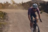 Rider coming towards the camera on an Argon 18 Anti Matter, dust rising behind