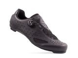 Lake CX219 Road Shoe in black with BOA dial closure, breathable perforated upper and aerodynamic design for high-performance cycling.