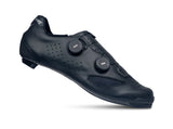 Black cycling shoe on a white background