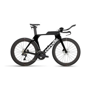 Cervelo P Series Ultegra Di2 Time Trial Bike in black with aerodynamic frame, disc brakes, and time trial-specific geometry for optimal speed.