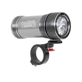 Exposure Toro Mk16 bike light in gunmetal grey with its quick release handlebar bracket
