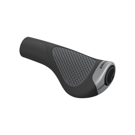 Ergon GP1 Evo handlebar grip in black and grey, showing the ergonomic wing that supports the palm