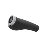 Ergon GP1 Evo grip seen end on, showing the silver lock ring clamp