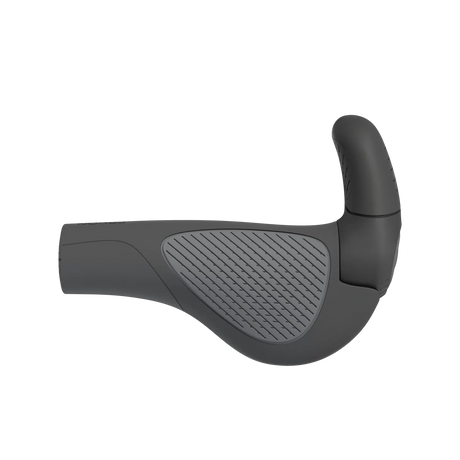 Side view of the Ergon GP2 Evo grip with the two finger bar end angled upwards