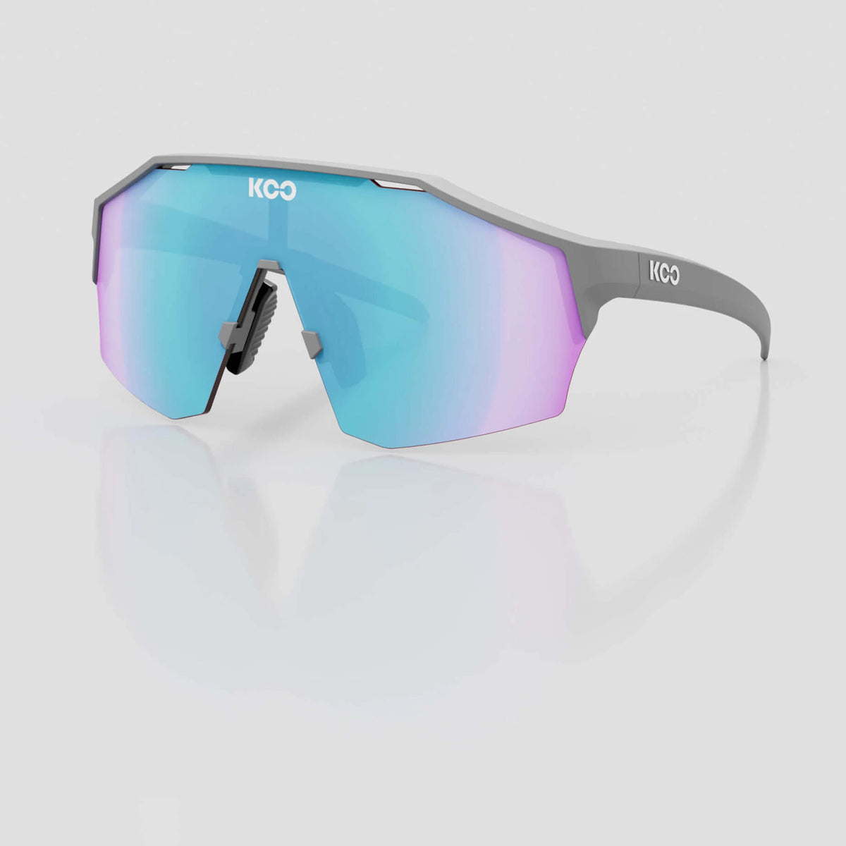 KOO Alibi cycling sunglasses – Grey Matt frame with Turquoise Mirror lens