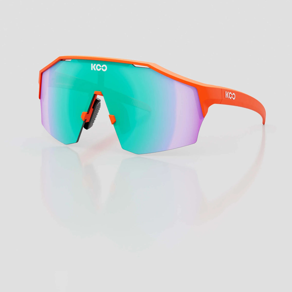 KOO Alibi cycling sunglasses – Orange Matt frame with Green Mirror lens