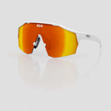 KOO Alibi cycling sunglasses – White Matt frame with Red Mirror lens