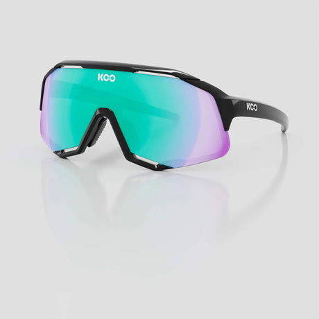 KOO Demos cycling sunglasses – Black frame with Green Mirror lens