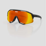 KOO Demos cycling sunglasses – Black Matt frame with Red Mirror lens