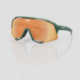 KOO Demos cycling sunglasses – Green Matt frame with Orange Mirror lens