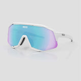 KOO Demos cycling sunglasses – White frame with Turquoise Mirror lens