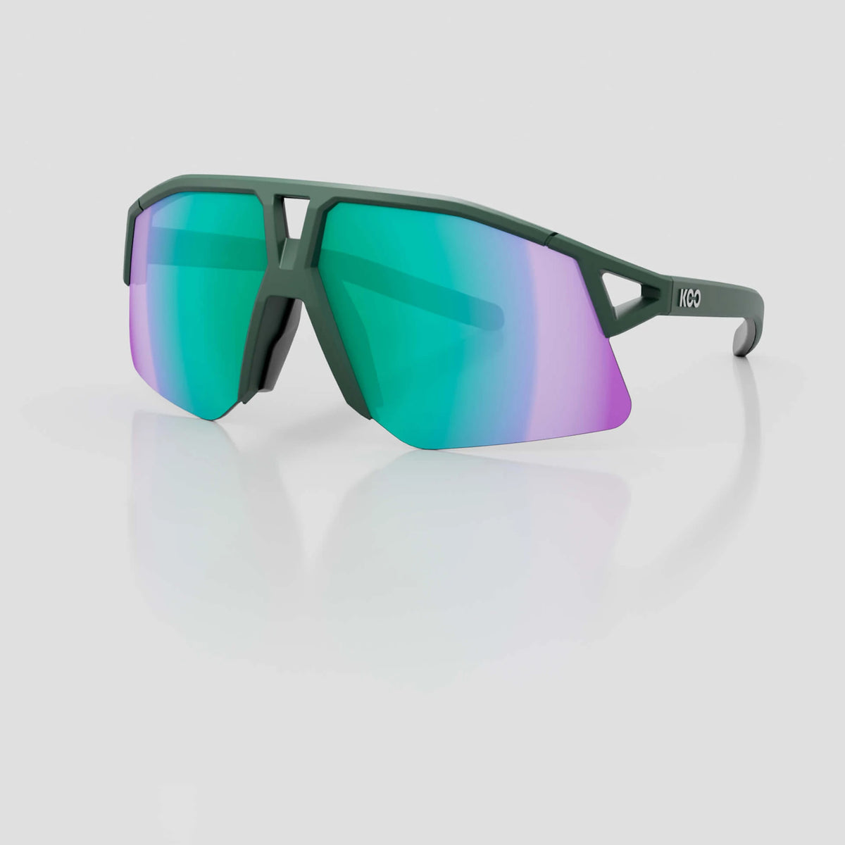 KOO Hype cycling sunglasses – Forrest Green Matt frame with Green Mirror lens