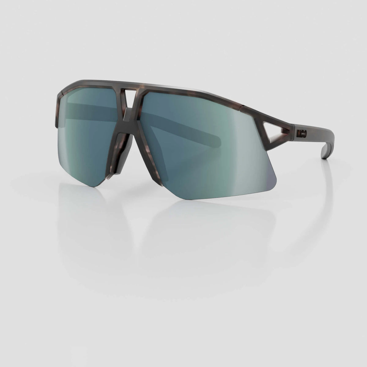 KOO Hype cycling sunglasses – Havana Matt frame with Petrol Mirror lens