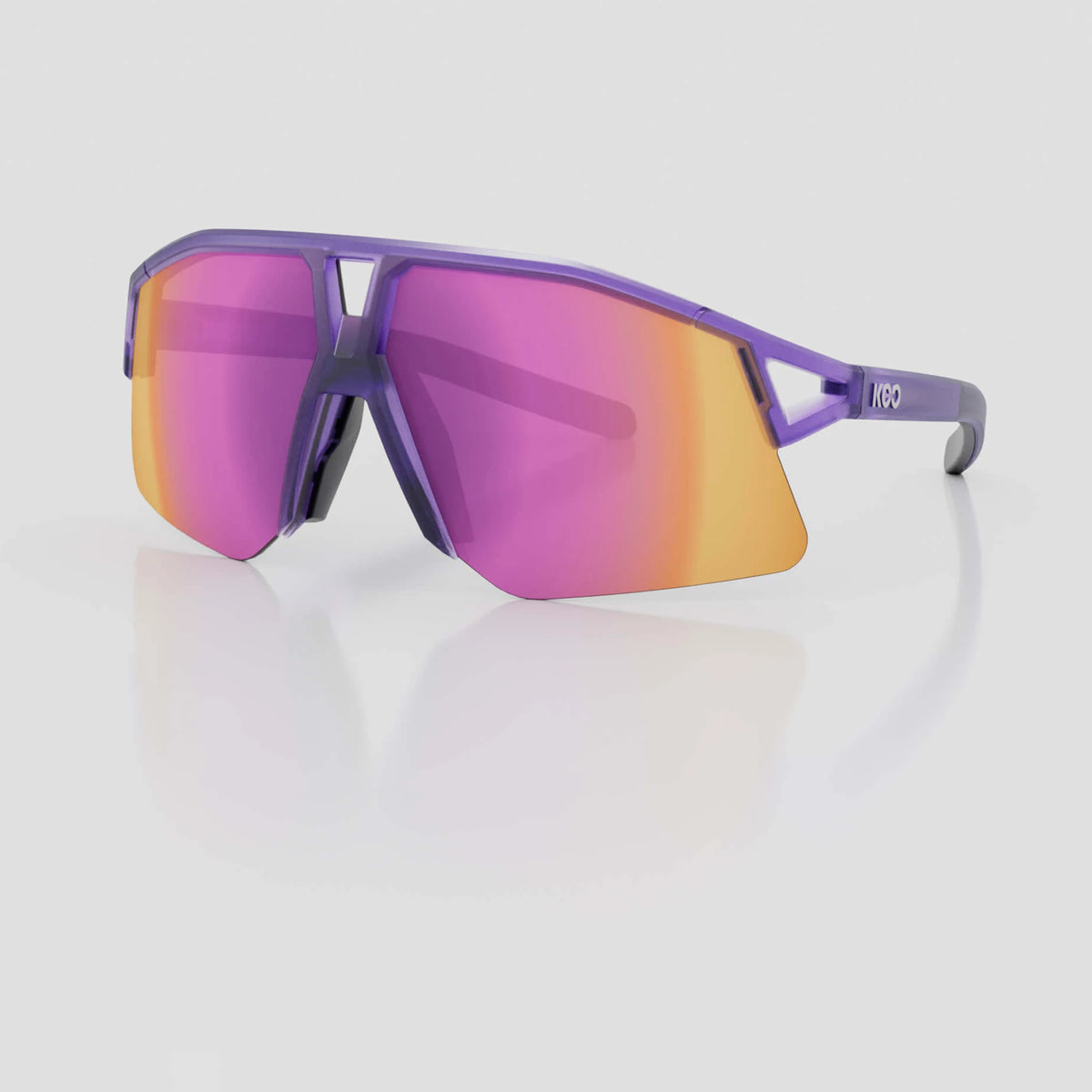 KOO Hype cycling sunglasses – Violet Glass Matt frame with Pink Mirror lens
