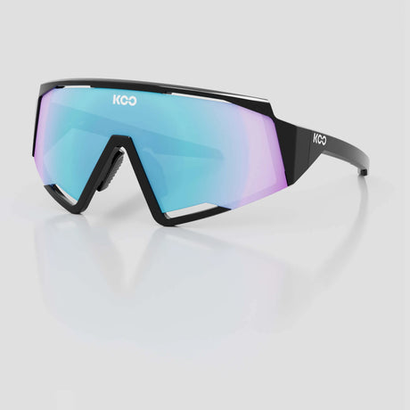 KOO Spectro cycling sunglasses – Black frame with Turquoise Mirror lens