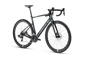 Black bicycle on a white background