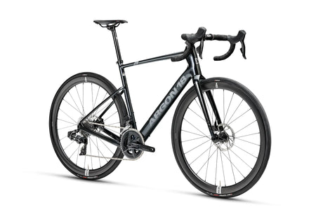 Black bicycle on a white background
