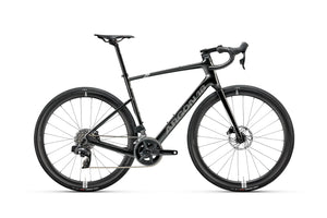 Black bicycle on a white background