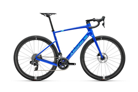 Blue bicycle on a white background