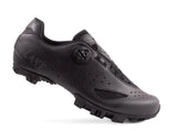 Black cycling shoe with 'Lake' branding on a white background