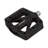 Black Oxford Stomp Jr nylon flat bicycle pedal for junior riders, with CroMo spindle and steel pins.