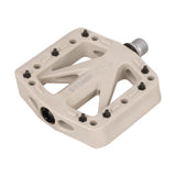 Grey Oxford Stomp Jr nylon flat bicycle pedal for junior riders, with CroMo spindle and steel pins.