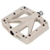 Grey Oxford Stomp nylon flat bicycle pedal with CroMo spindle and replaceable steel pins.