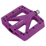 Purple Oxford Stomp nylon flat bicycle pedal with CroMo spindle and replaceable steel pins.