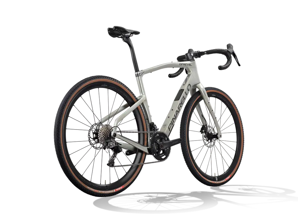 White bicycle with black components on a white background