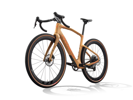 Wooden bicycle on a white background
