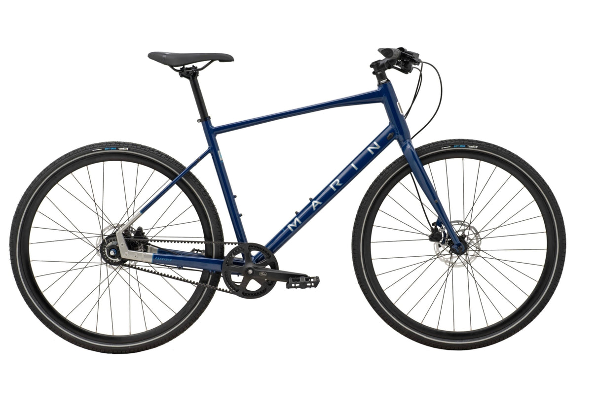 Blue bicycle on a white background