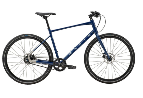 Blue bicycle on a white background