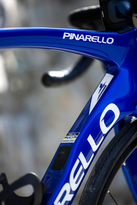 Pinarello logo on F1 bike frame