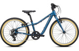 Ridgeback Dimension 20 kids bike in petrol blue with cream tyres, side view on a white background