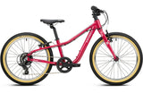 Ridgeback Dimension 20 kids bike in deep pink with cream tyres, side view on a white background