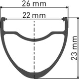 E 1800 SPLINE disc brake wheel, clincher 23 x 22 mm, front - Billy Bilsland Cycles