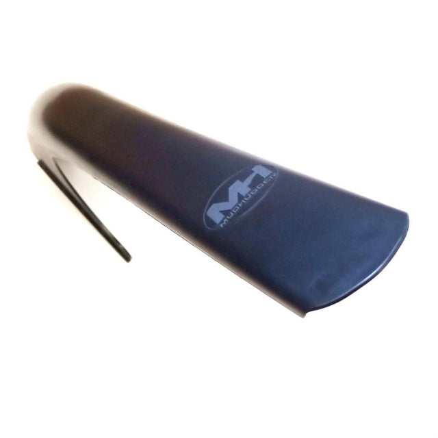 Mudhugger Gravel Hugger rear mudguard in black with the MH logo, shown with its fixing, on a white background