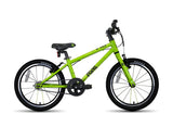 Frog 47 first pedal kids bike in green, side view on a white background