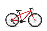 Frog 61 hybrid kids bike in red, side view on a white background