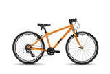 Frog 61 hybrid kids bike in orange, side view on a white background