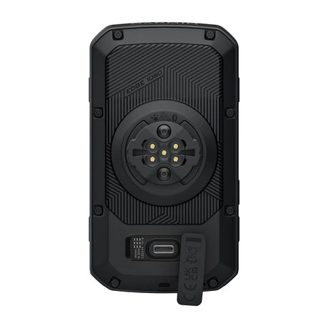 Rear of the Garmin Edge 1060 showing the mount interface and the USB-C port