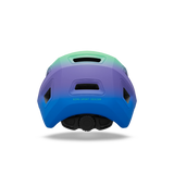 Giro Scamp II youth helmet in Blue Green, rear view showing the fit system dial